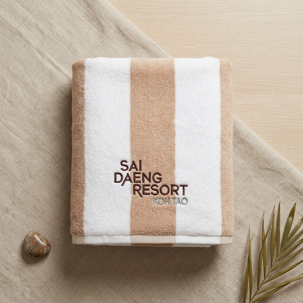Striped towels — Sai Daeng Resort, Koh Tao