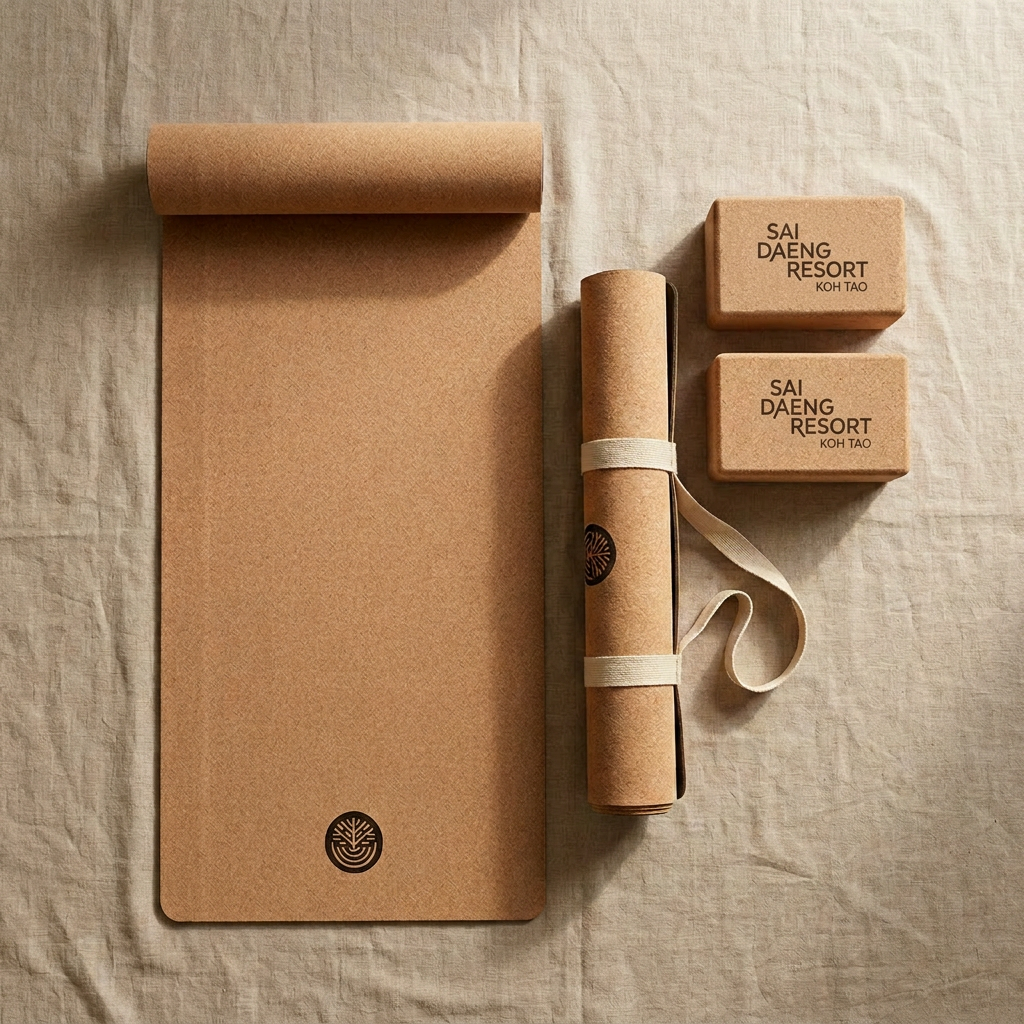 Cork yoga mat — Devarana Wellness , Cork yoga blocks — Sai Daeng Resort
